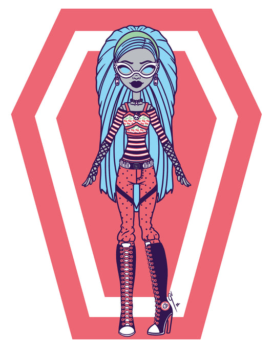 Teen Zombie Doll 6x9 Print