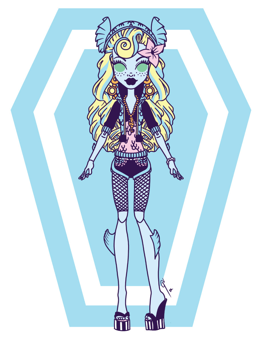 Teen Sea Monster Doll Print