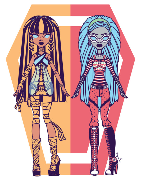 Teen Beast Friends Forever Mummy & Zombie Doll 6x9 Print