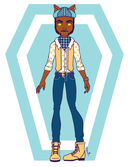 Teen Wolf Guy Doll 6x9 Print