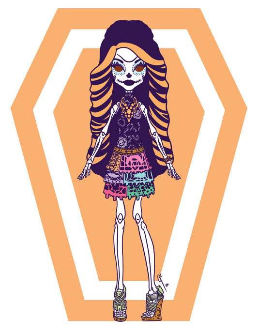 Teen Skeleton Doll 6x9 Print