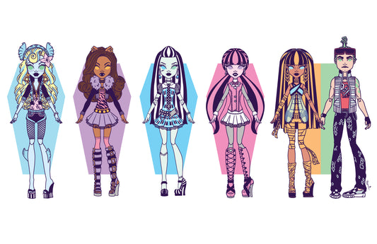 Six Teen Monster Beast Friends Doll Print 11x17