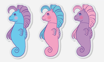 Mer Ponies Acrylic Pin set