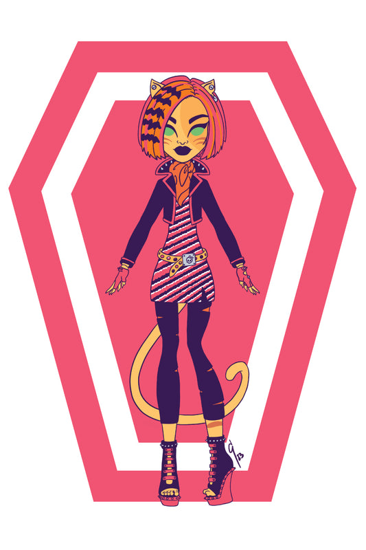 Teen Werecat Doll Print