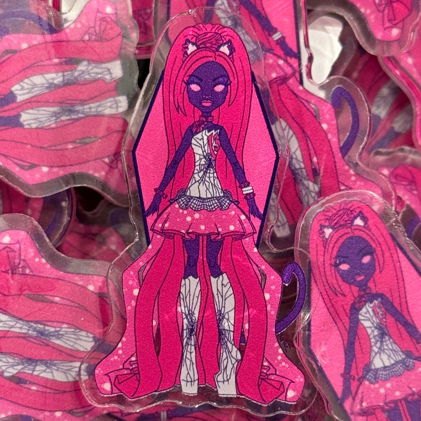 Teen Werecat Popstar Doll Acrylic Pin