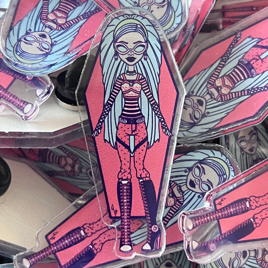 Teen Zombie Doll Acrylic Pin