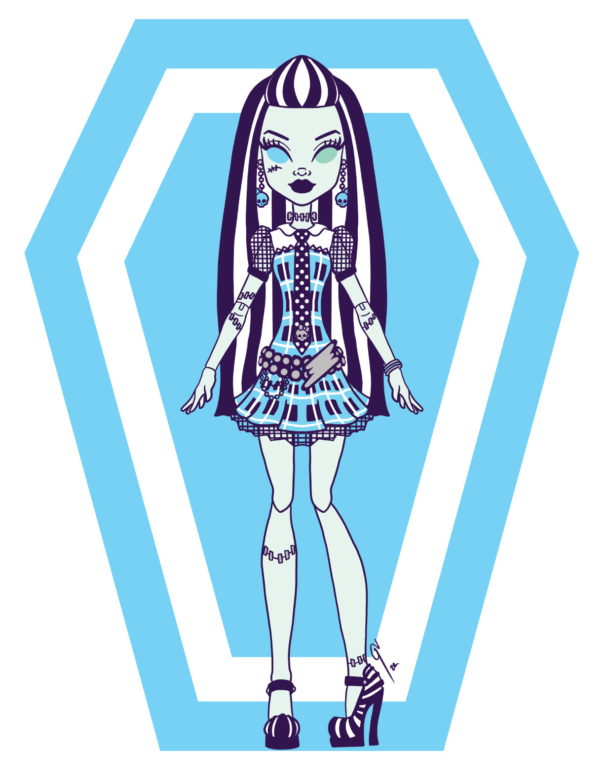 Teen Frankenstein Doll Print