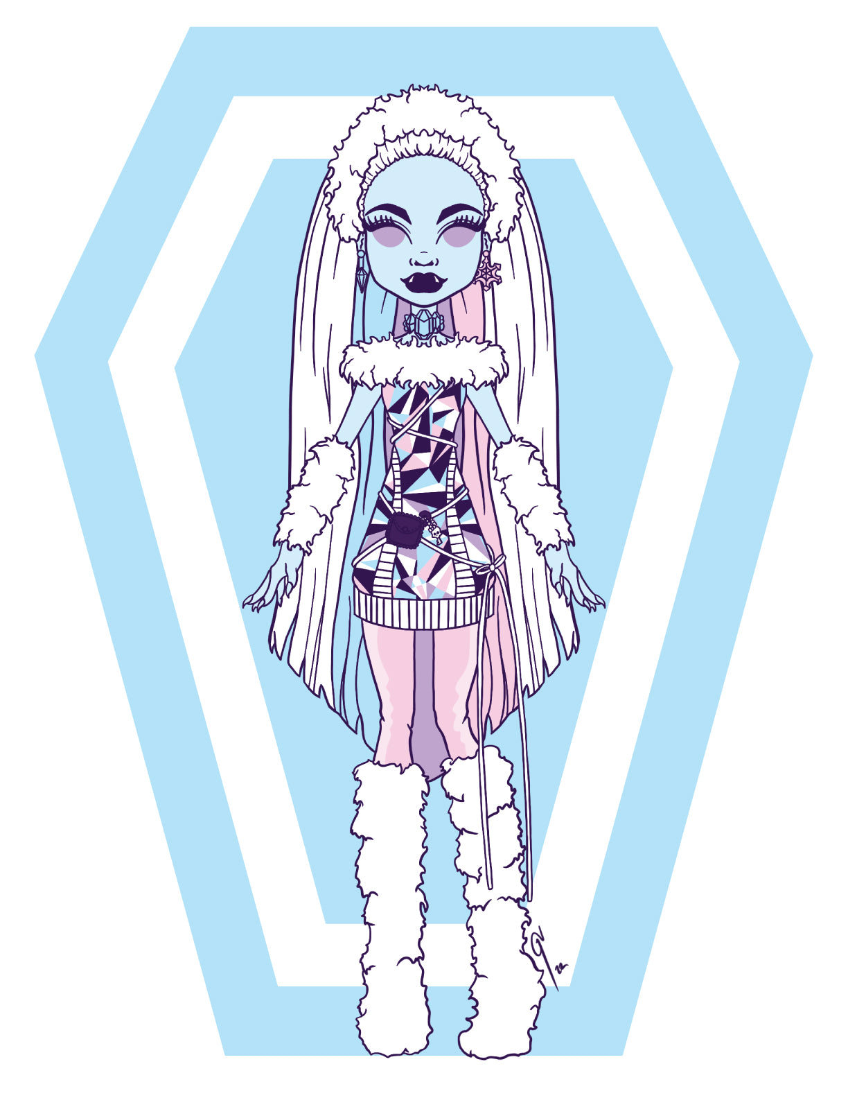 Teen Abominable Snow Doll Print