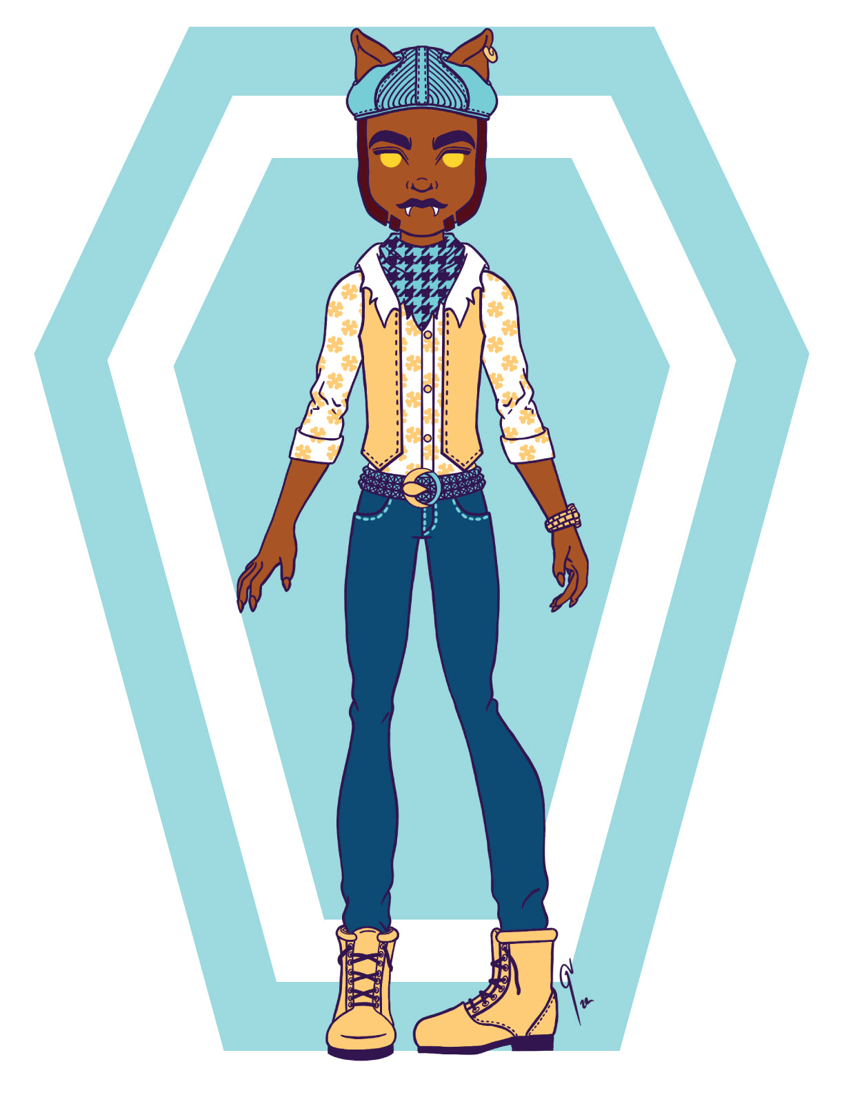 Teen Wolf Guy Doll Print